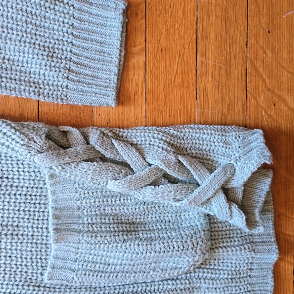 LOVE ELLIE Audra Side Lace Up Detail Textured Cardigan, Sage Green, Women's L - Picture 5 of 12